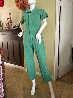 Big Bud Press Green Short-Sleeve Utility Jumpsuit